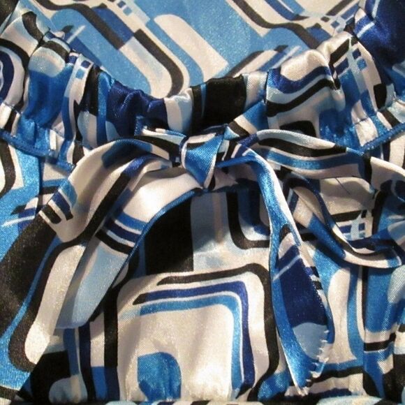 Maurices Geometric Print Tie Neck Top Sz M - Picture 5 of 6